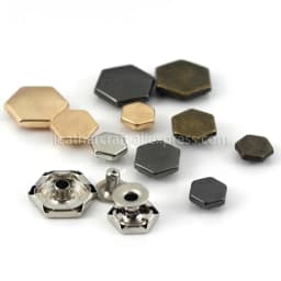 100 sets Metal Hexagon Single Cap Rivets Studs Fastener Leather Craft Belt Strap Bag Clothing Garments Shoes Decor Accessories