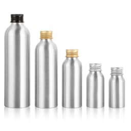 Aluminum Bottle 1oz 2oz 4/8oz 20/30/50/60/100ml/150/200/250ml,Empty Round Sliver Metal Bottle With Aluminum Cap Child Resistant