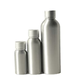 Aluminum Bottle 1oz 2oz 4/8oz 20/30/50/60/100ml/150/200/250ml,Empty Round Sliver Metal Bottle With Aluminum Cap Child Resistant