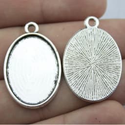 10pcs 13x18mm 18x25mm Inner Size Simple Oval Shape Zinc Alloy Cameo Cabochon Base Setting Pendant