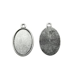 10pcs 13x18mm 18x25mm Inner Size Simple Oval Shape Zinc Alloy Cameo Cabochon Base Setting Pendant