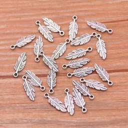 80Pcs 2023 New 5*15mm 9 Color Metal Zinc Alloy Two-sided MINI Leaves Charms Fit Jewelry Plant Pendant Makings DIY Handmade Craft