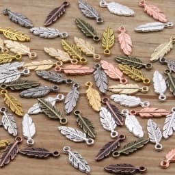 80Pcs 2023 New 5*15mm 9 Color Metal Zinc Alloy Two-sided MINI Leaves Charms Fit Jewelry Plant Pendant Makings DIY Handmade Craft