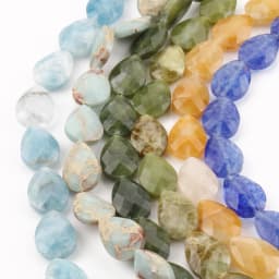 Natural Faceted Water Drop Stone Beads Jades Lapis Lazuli Quartz Beads for Jewelry Making DIY Bracelet Accessories 11pcs 18x13mm