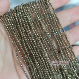 Natural Faceted Pyrite Round 2mm/3mm/4mm Loose Beads ,For DIY Jewelry Making !