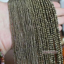 Natural Faceted Pyrite Round 2mm/3mm/4mm Loose Beads ,For DIY Jewelry Making !