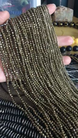 Natural Faceted Pyrite Round 2mm/3mm/4mm Loose Beads ,For DIY Jewelry Making !