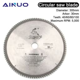 305mm Circular Saw Blade 12" Tungsten Steel Alloy Saw Blades Carbide Tipped Wood Cutter Wood Cutting Disc