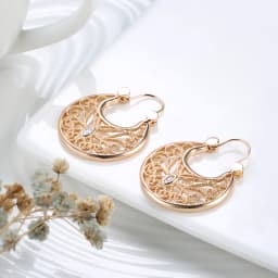 Kinel Earings Fashion Jewelry 2021 Ethnic Natural Zircon Flower Dangle Earrings for Women 585 Rose Gold Unusual Fine Jewelry