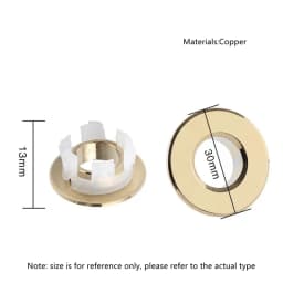 Copper 1Pcs Overflow Hole Decorative Cover Sink Hole Round Overflow Cover Insert Black Basin Sink Bathroom Faucet Insert Ring