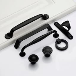 Black Handles for Furniture Cabinet Knobs and Kitchen Drawer Pulls Cupboard Aluminium Alloy