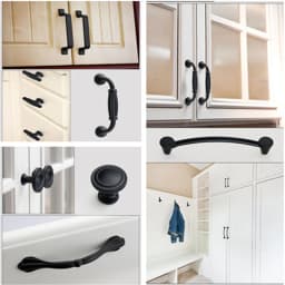 Black Handles for Furniture Cabinet Knobs and Kitchen Drawer Pulls Cupboard Aluminium Alloy