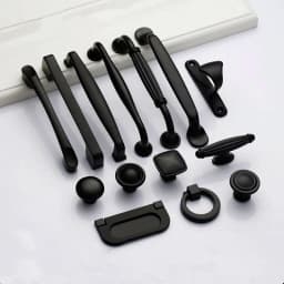 Black Handles for Furniture Cabinet Knobs and Kitchen Drawer Pulls Cupboard Aluminium Alloy