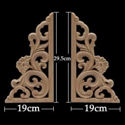 WMQE Unpainted Wood Carved Applique Beautiful Carving Decal Garden Fence for Home Furniture Wall Door Frame Cabinet Decor