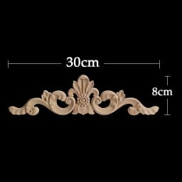 WMQE Unpainted Wood Carved Applique Beautiful Carving Decal Garden Fence for Home Furniture Wall Door Frame Cabinet Decor