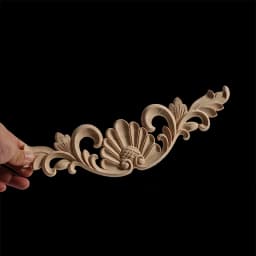 WMQE Unpainted Wood Carved Applique Beautiful Carving Decal Garden Fence for Home Furniture Wall Door Frame Cabinet Decor