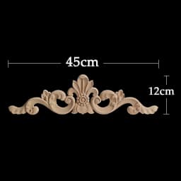 WMQE Unpainted Wood Carved Applique Beautiful Carving Decal Garden Fence for Home Furniture Wall Door Frame Cabinet Decor