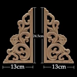 WMQE Unpainted Wood Carved Applique Beautiful Carving Decal Garden Fence for Home Furniture Wall Door Frame Cabinet Decor