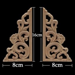 WMQE Unpainted Wood Carved Applique Beautiful Carving Decal Garden Fence for Home Furniture Wall Door Frame Cabinet Decor