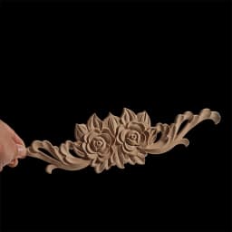 WMQE Unpainted Wood Carved Applique Beautiful Carving Decal Garden Fence for Home Furniture Wall Door Frame Cabinet Decor