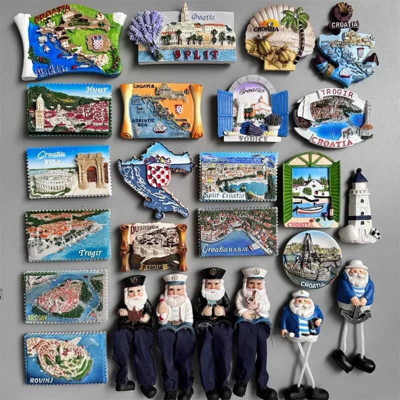 Croacia Fridge Magnet Kroatie Tourist Souvenir Mediterranean Split Trogir Hvar Trogir Magnetic Refrigerator Stickers Croatia Map