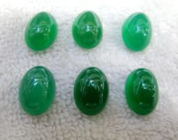 PANGEM-Sale 2pcs/lot Green Carnelian Agate Bead cabochons,10x14mm 12x16mm 13x18mm 15x20mm,Oval Gem Stone Cabochon Ring Face