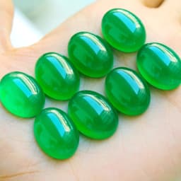 PANGEM-Sale 2pcs/lot Green Carnelian Agate Bead cabochons,10x14mm 12x16mm 13x18mm 15x20mm,Oval Gem Stone Cabochon Ring Face