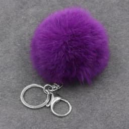 Cute Fluffy Real Rabbit Fur Ball Pompom Key Chain For Women Girls Plush Pompon Keychain On Bag Car Trinket Female Wedding Gift