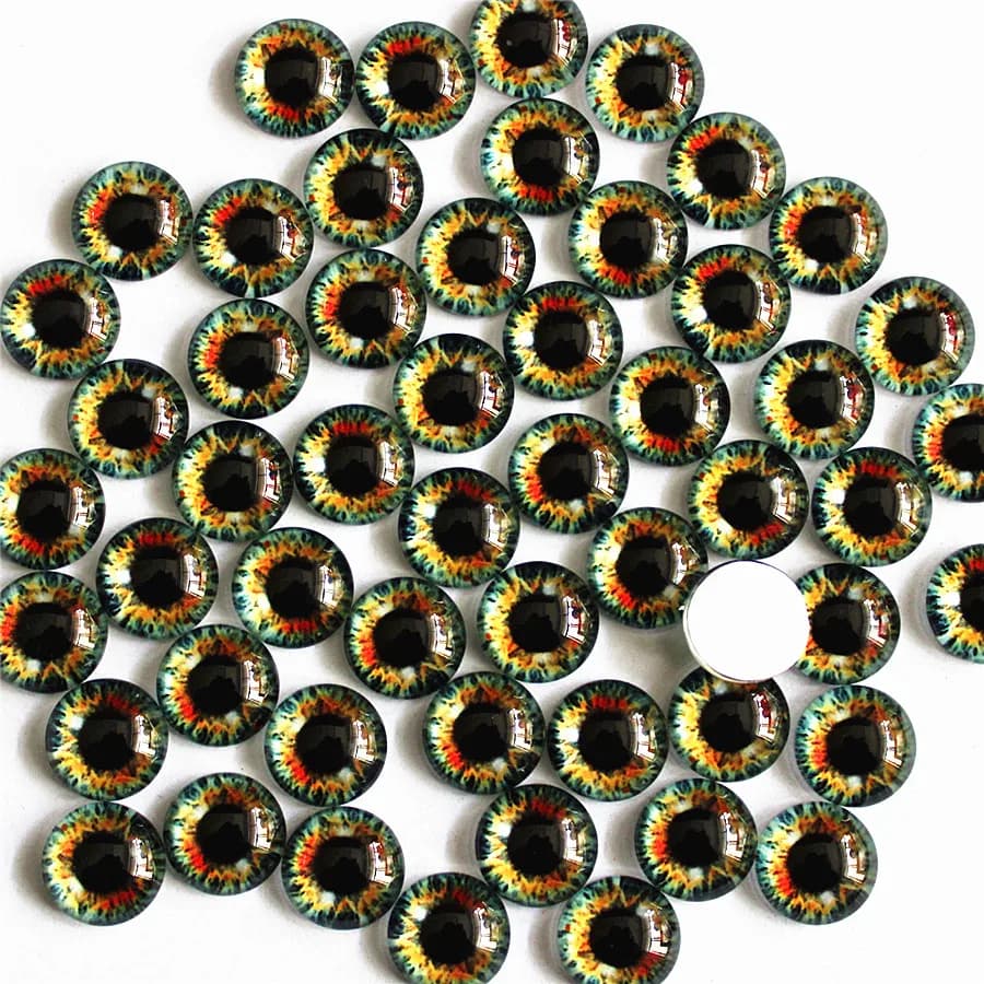 From 8mm to 25mm Brown Round Dragon Eyes In Pairs Pattern Glass Flatback Photo Cabochons Base DIY Making Accessories K06229