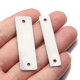 Stainless Steel Rectangle Flat Bar Stamping Blank Plates Connectors Metal Tag For Engraving Diy Jewelry Bracelet Necklace Making