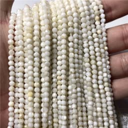 15" 2 3 4 mm Natural Shell Micro Faceted Bead Wholesale Tiny Mother Of Pearl Shell Bead Shiny Flash Beads For DIY Making Jewelry