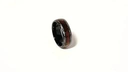 8mm Men's Rose Gold Color Stainless Steel Rings Hawaiian Koa Wood And Abalone Shell Opal Inlay Ring Men's Wedding Band Jewelry