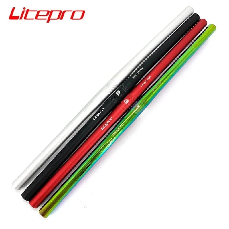 Litepro Folding Bike Handlebar 25.4mm 22.2mm 540mm 580mm Horizontal Handlebar One-shaped Handlebar Aluminum Alloy Handlebar