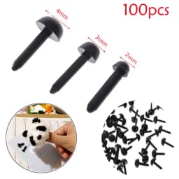 100Pcs 2mm/3mm/4mm DIY Puppet Plastic Black Pin Safety Eyes For Handmade Craft