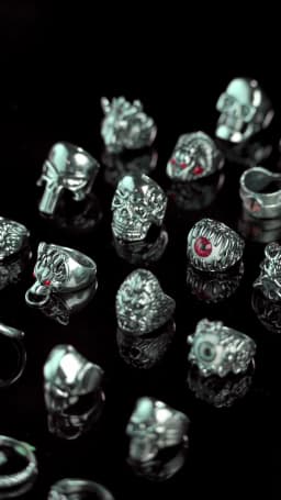 Men's Fashion Vintage Dragon Claw Evil Eye Ring Fashion Devil Eyeball Party Rings Men Jewelry Anime Skull Hip Hop