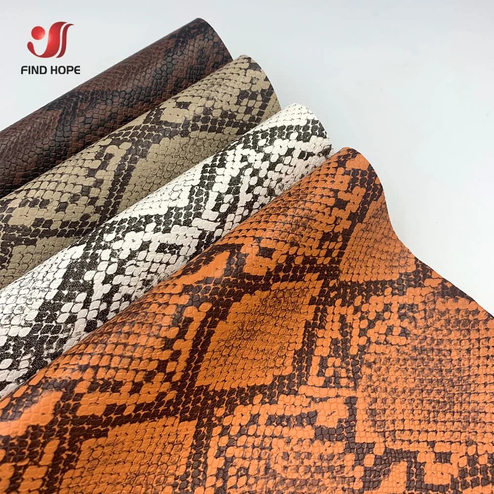 Snakeskin Pattern PU Faux Leatherette Sewing Fabric Vinyl Synthetic DIY Craft Brooch Bag Bow Craft Making Shoes Decor Material