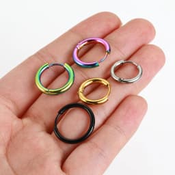 10pcs Stainless Steel Hoop Earrings 2.0mm 2.5mm Ear Ring for Men Women Gold Color Black Colorful Round Circle Earring Wholesale