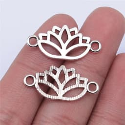 20pcs Lotus Flower Head Meditation Yoga Pendants For Jewelry Making DIY Handmade Craft
