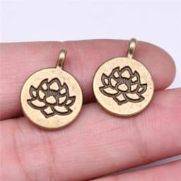 20pcs Lotus Flower Head Meditation Yoga Pendants For Jewelry Making DIY Handmade Craft