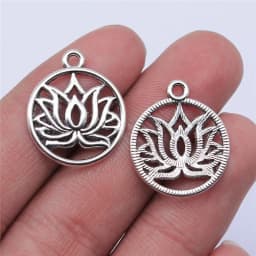 20pcs Lotus Flower Head Meditation Yoga Pendants For Jewelry Making DIY Handmade Craft