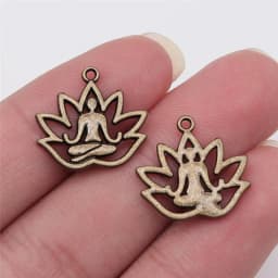 20pcs Lotus Flower Head Meditation Yoga Pendants For Jewelry Making DIY Handmade Craft