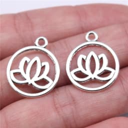 20pcs Lotus Flower Head Meditation Yoga Pendants For Jewelry Making DIY Handmade Craft