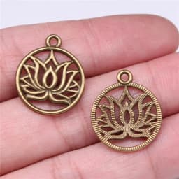 20pcs Lotus Flower Head Meditation Yoga Pendants For Jewelry Making DIY Handmade Craft