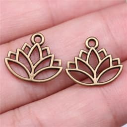 20pcs Lotus Flower Head Meditation Yoga Pendants For Jewelry Making DIY Handmade Craft
