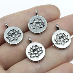 20pcs Lotus Flower Head Meditation Yoga Pendants For Jewelry Making DIY Handmade Craft