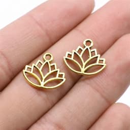 20pcs Lotus Flower Head Meditation Yoga Pendants For Jewelry Making DIY Handmade Craft