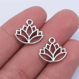 20pcs Lotus Flower Head Meditation Yoga Pendants For Jewelry Making DIY Handmade Craft