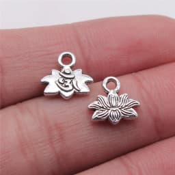 20pcs Lotus Flower Head Meditation Yoga Pendants For Jewelry Making DIY Handmade Craft