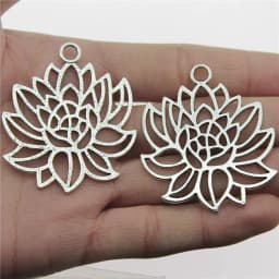 20pcs Lotus Flower Head Meditation Yoga Pendants For Jewelry Making DIY Handmade Craft