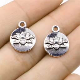 20pcs Lotus Flower Head Meditation Yoga Pendants For Jewelry Making DIY Handmade Craft